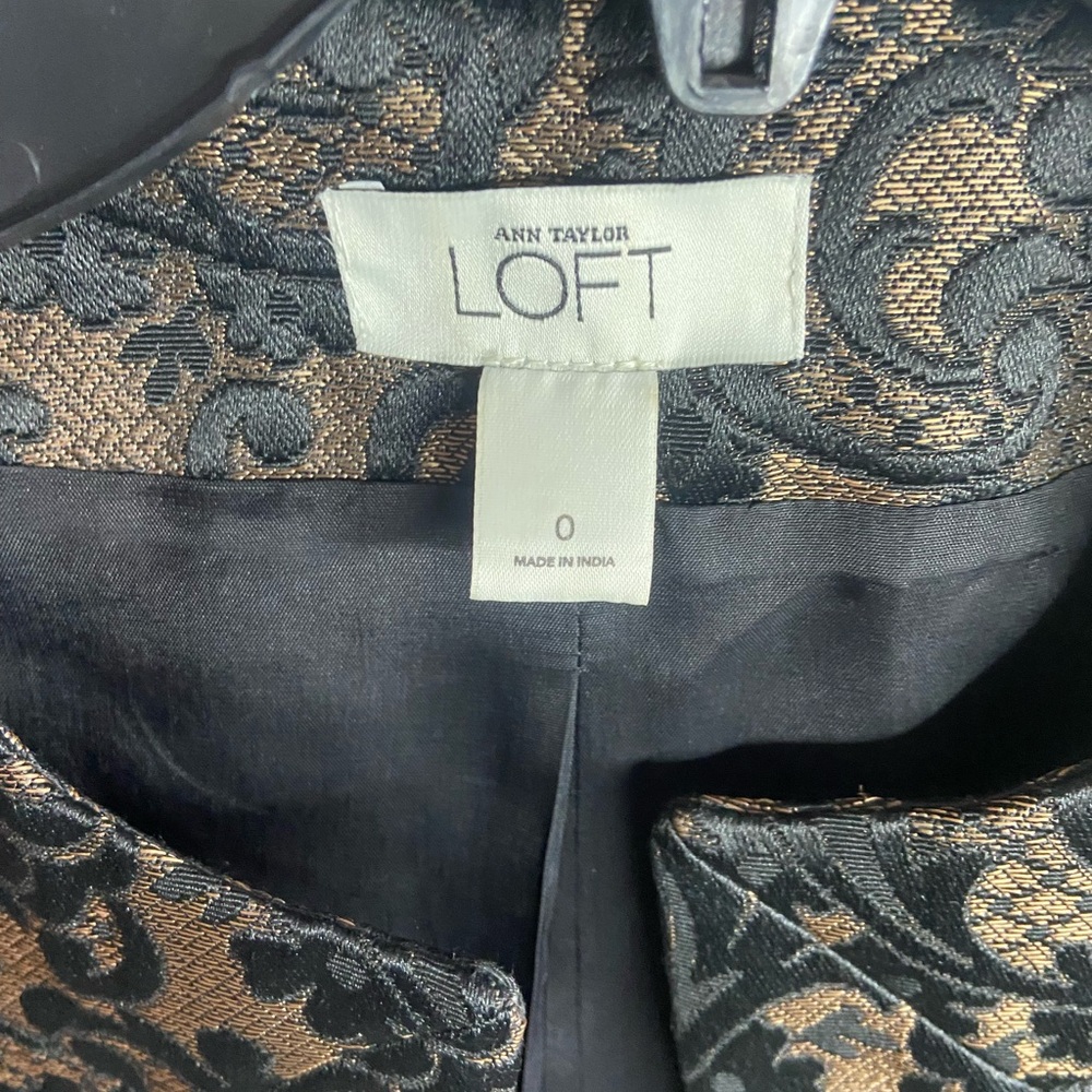 LOFT Black and Gold Brocade Blazer - Picture 6 of 6
